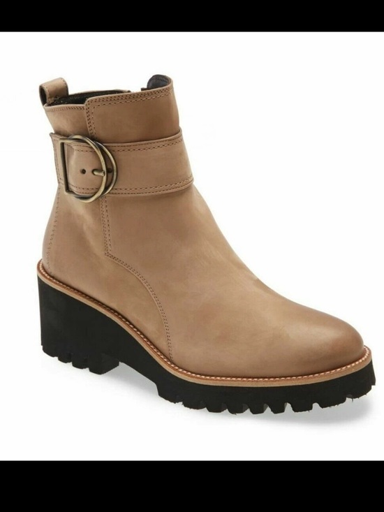 Paul Green Shoes - NWOB Paul Green Tan Nubuck Leather Buckle Ankle Dynamic Boot EU 4.5/US 7